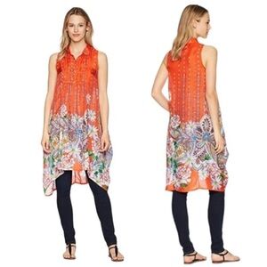 Johnny Was Mix-Print Silk Dress size Large